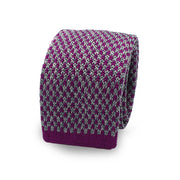 fuchsia and grey knitted tie