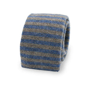 grey and blue knitted tie