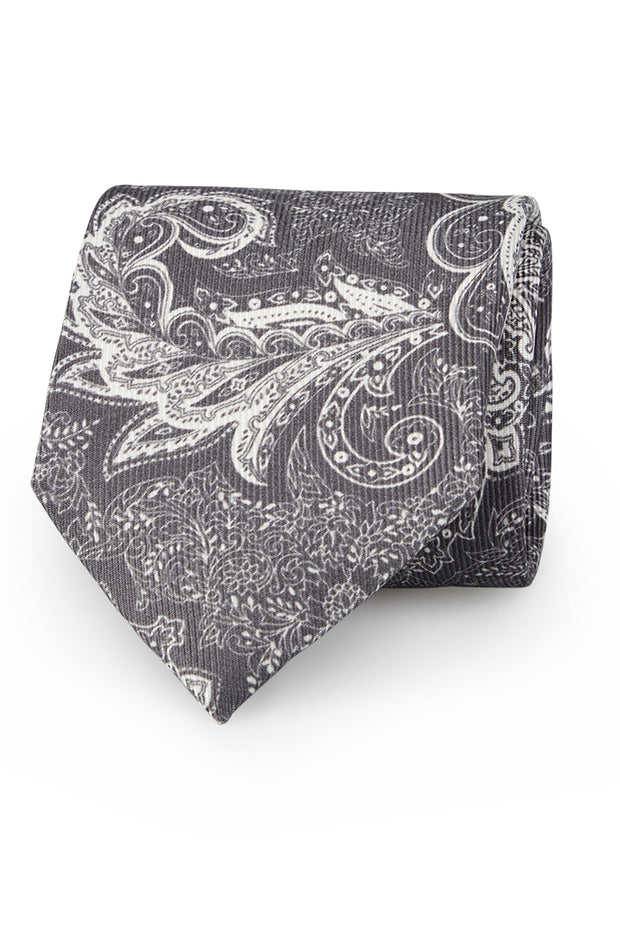 Grey paisley tie
