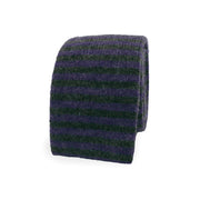 Grey and purple knitted tie