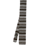 grey and dark brown knitted tie total