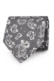 grey vintage paisley tie