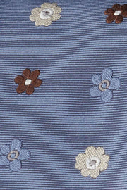 light blue floral jacquard silk hand made tie - Fumagalli 1891