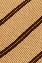 Yellow striped jacquard regimental hand made tie - Fumagalli 1891