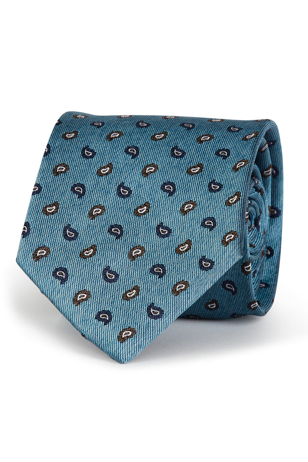 Light blue jacquard tie
