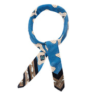 Light blue archive vintage neckerchief with retrò pattern - Fumagalli 1891