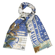 New York blue and white tie scarf