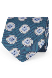 Cravatta ottanio con design a medaglioni - Fumagalli 1891