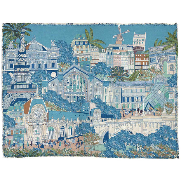 Blue and beige Paris shawl - Fumagalli 1891