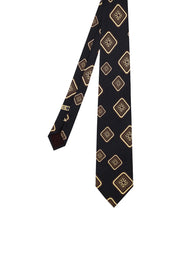 Cravatta stampata d'archivio vintage nero - Fumagalli 1891