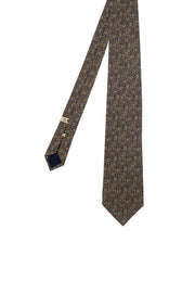 Cravatta d'archivio in seta stampata con micro paisley - Fumagalli 1891