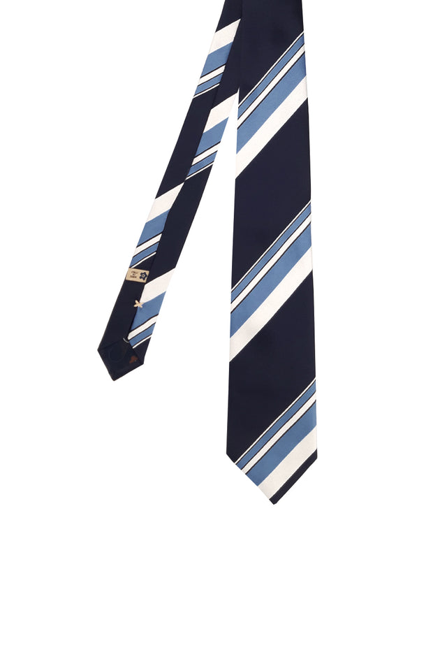 Regimental tie blue light blue and white - Fumagalli 1891