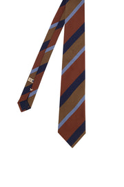 Regimental tie brown blue and light blue - Fumagalli 1891