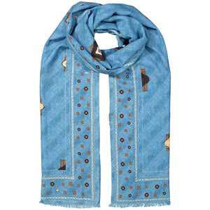 Vintage light blue scarf super soft - ALMA