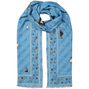 light blue pure wool scarf