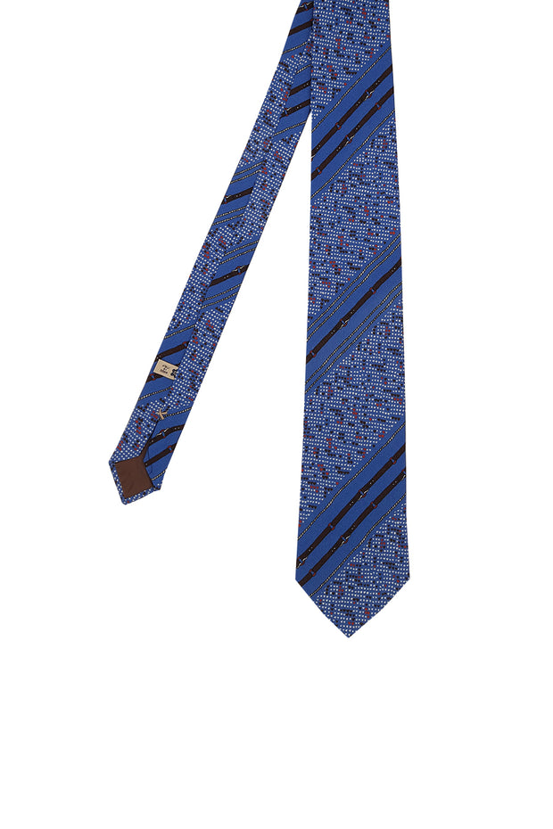 Vintage blue tie retrò print
