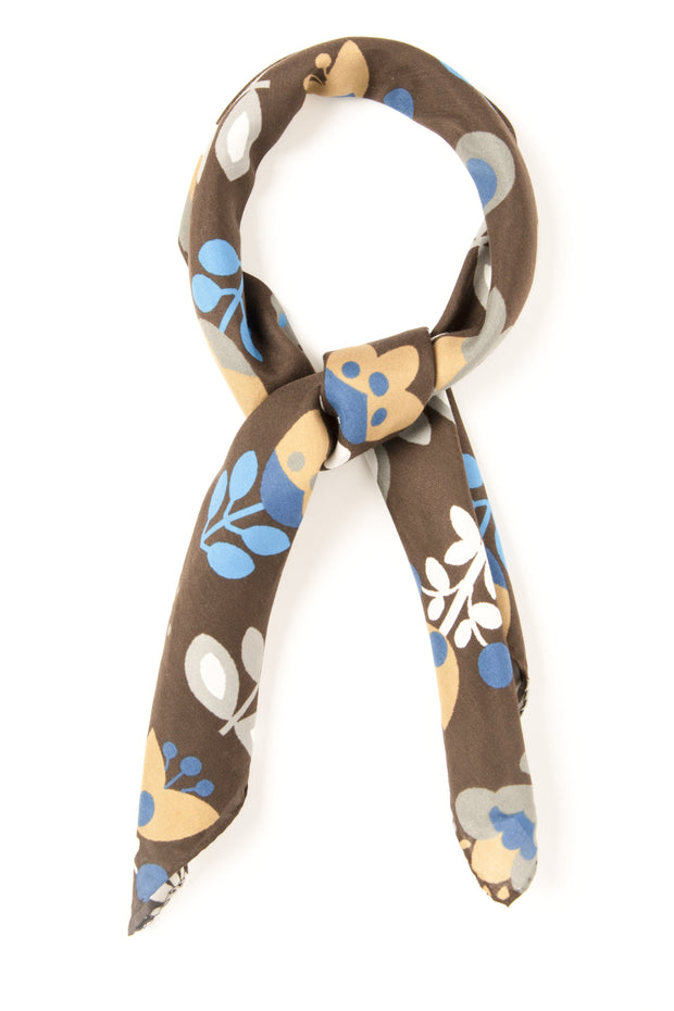 Brown Ultra Soft Silk & Cotton Tulip scarf 60