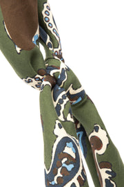 Green Ultra Soft Silk & Cotton Paisley Bandana Foulard-Fumagalli 1891