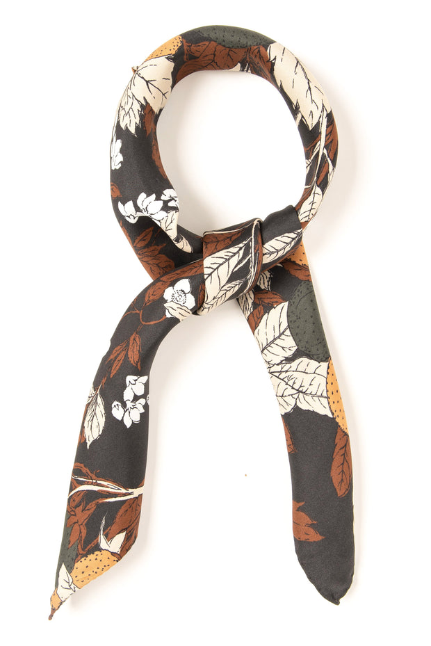 Black Ultra Soft Silk Foliage scarf 60