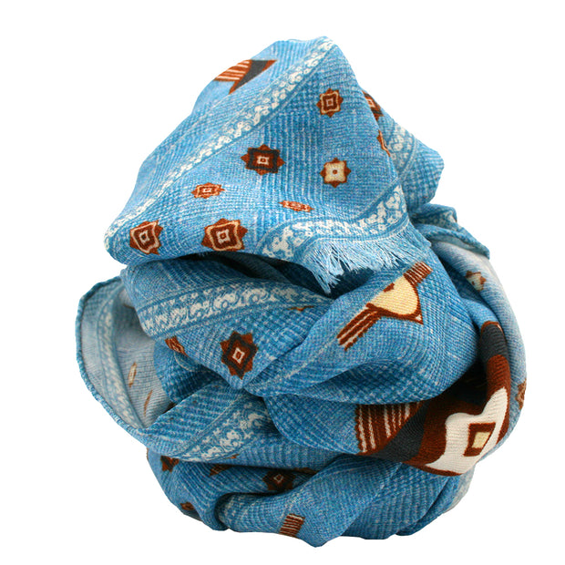 Vintage light blue scarf super soft - ALMA - Fumagalli 1891