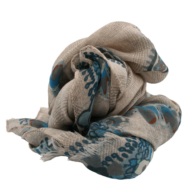 Vintage archive scarf light grey paisley super soft - Fumagalli 1891
