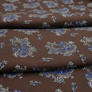 Sciarpa vintage tubolare marrone in seta con motivo cachemire - Fumagalli 1891 