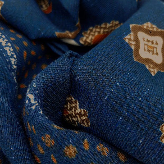 Sciarpa vintage blue con cachemire super soft - ALMA-Fumagalli 1891