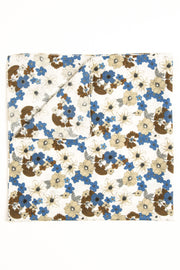 Bandana foulard bianco in seta cotone con pattern floreale - Fumagalli 1891