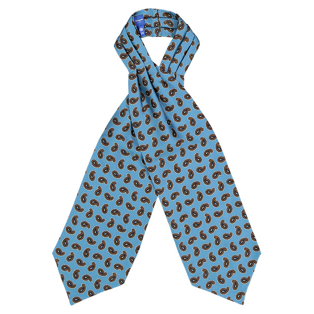 Light blue ascot with paisley