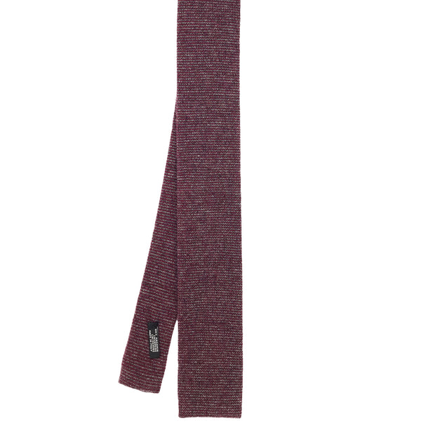 Cravatta in maglia viola e grigio in puro cachemire - Fumagalli 1891