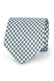 white classic micro pattern tie