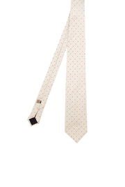white cream classic pattern jacquard tie