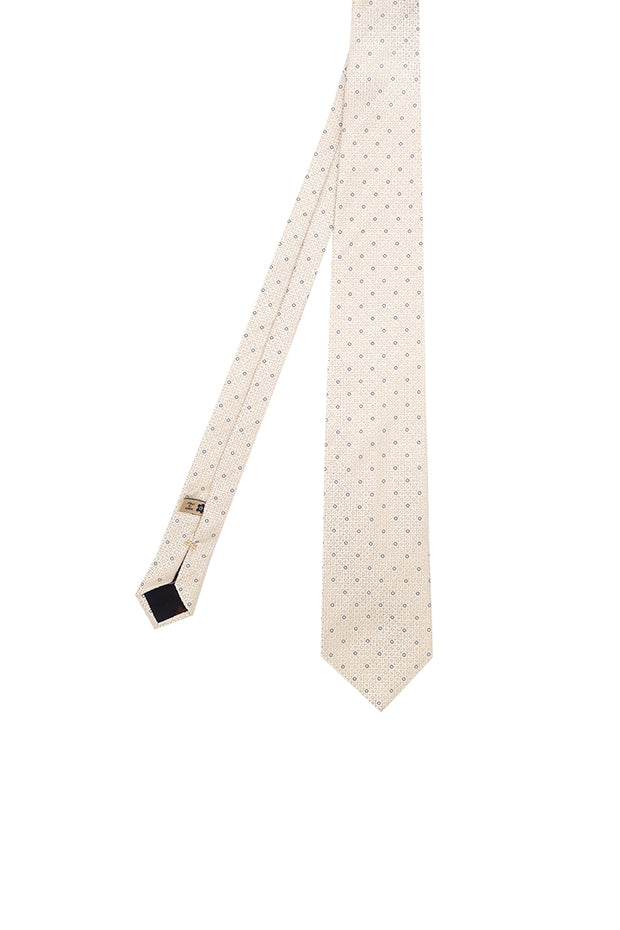 white cream classic pattern jacquard tie