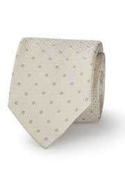 white cream classic pattern tie