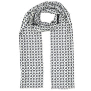 White silk scarf with classic pattern