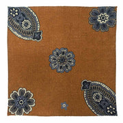 Yellow floral wool handmade pocket square- Fumagalli 1891