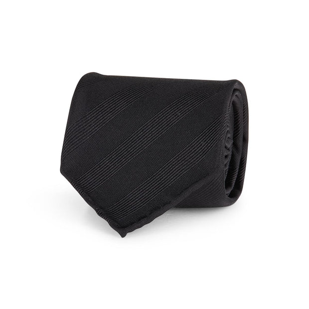 Black reps plain tie