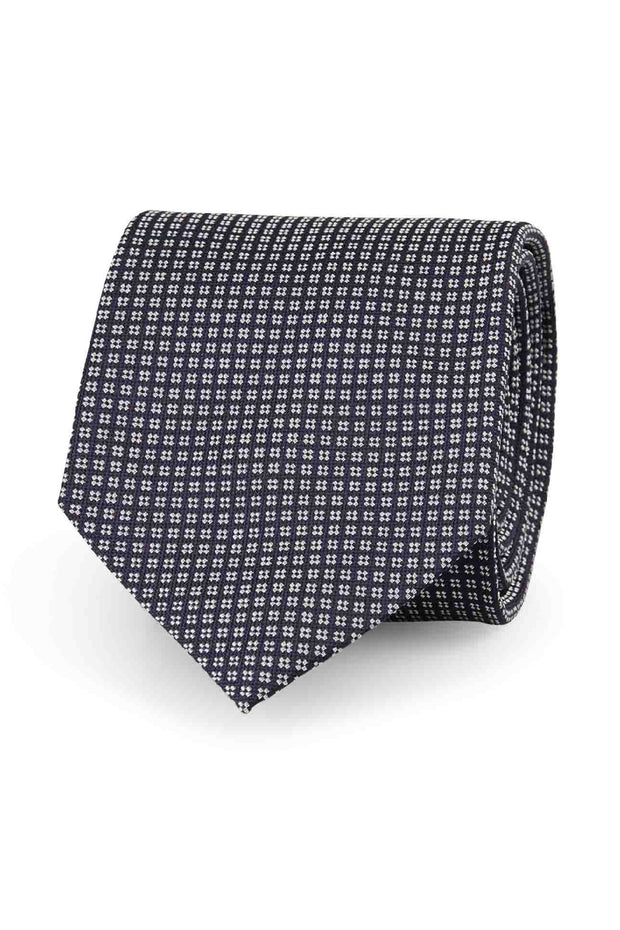 blue and white jacquard tie