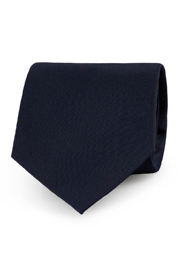Cravatta blu scuro tinta unita in seta selezionata - Fumagalli 1891