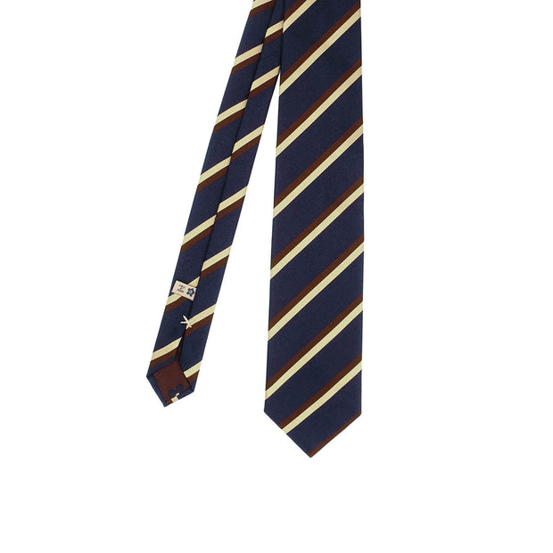 Cravatta formale a righe blu e dorate in seta 100%. | Classy Men Collection Cravatta formale a righe blu e dorate in seta 100%. | Classy Men Collection
