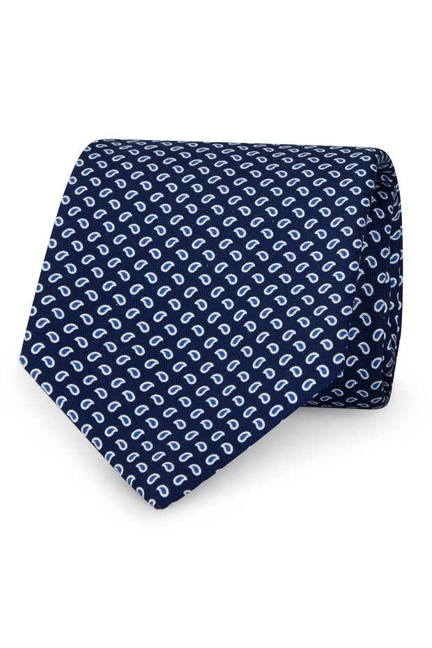 blu tie with micro paisley