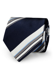 Cravatta regimental blu scuro biacno grigio - Fumagalli 1891