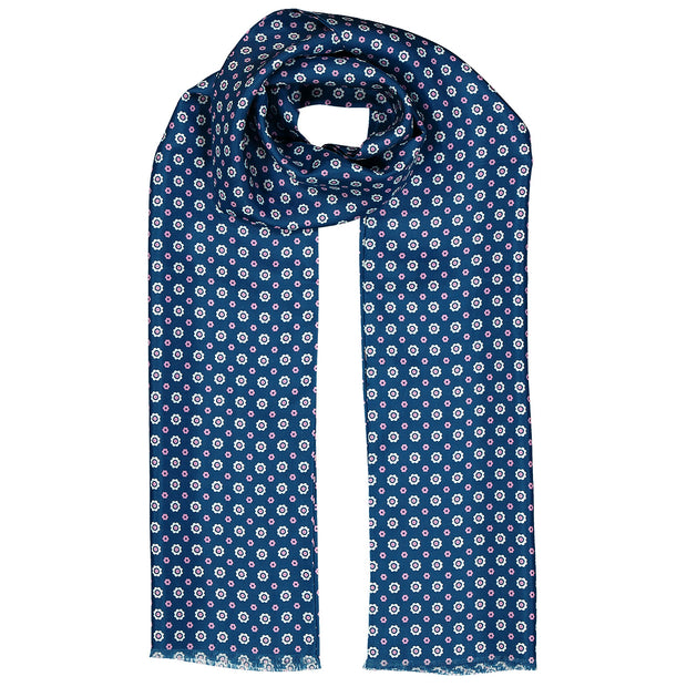 vintage blue floral scarf