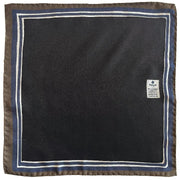 Fazzoletto nero in seta con cornice blu - Fumagalli 1891