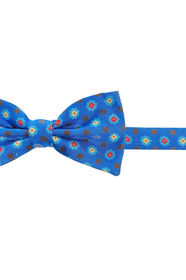 Blue printed little medallion ready tied bow tie  - FUMAGALLI 1891