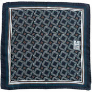 Fazzoletto in seta blu con motivo geometrico - Fumagalli 1891