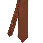 Light brown repsone pure silk unlined handmade tie- Fumagalli 1891