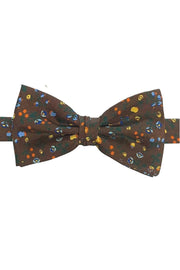Brown little floral printed ready tie bow tie  - FUMAGALLI 1891