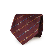 Set cravatta jacquard burgundi e fazzoletto giallo con paisley - Fumagalli 1891