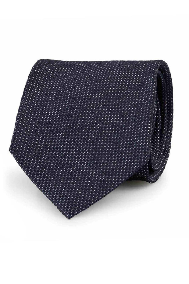 Blue micro pattern pure silk jacquard hand made tie